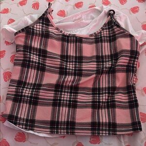 No Boundaries Pink Plaid Crop Top